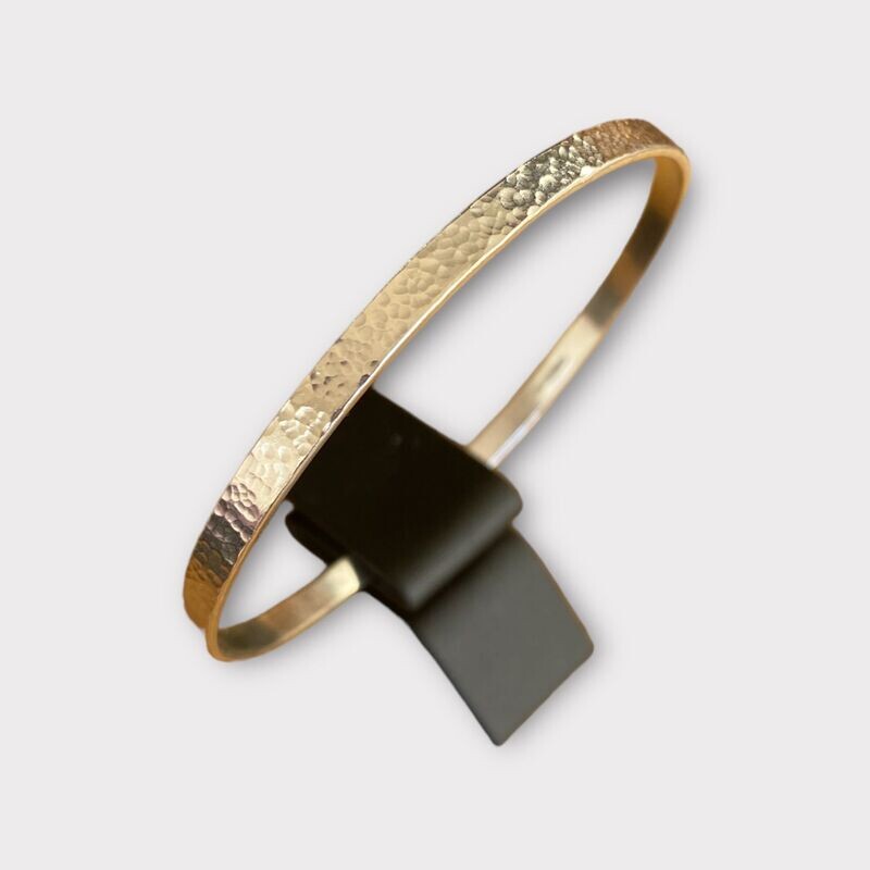 Solid silver bangle - Hammered by Margaret Rae