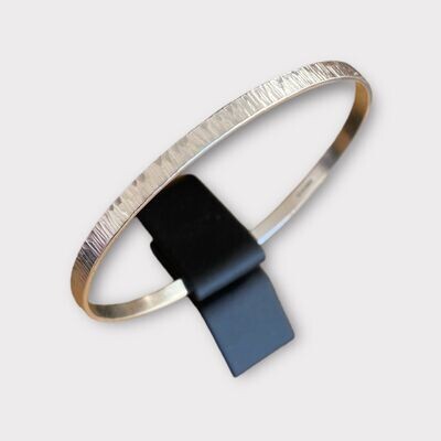 Solid silver bangle - lined by Margaret Rae