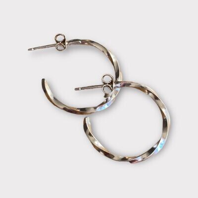 Twisted hoop stud earrings by Margaret Rae
