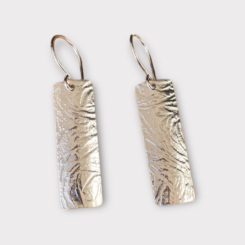 Rose pattern rectangle earrings by Margaret Rae