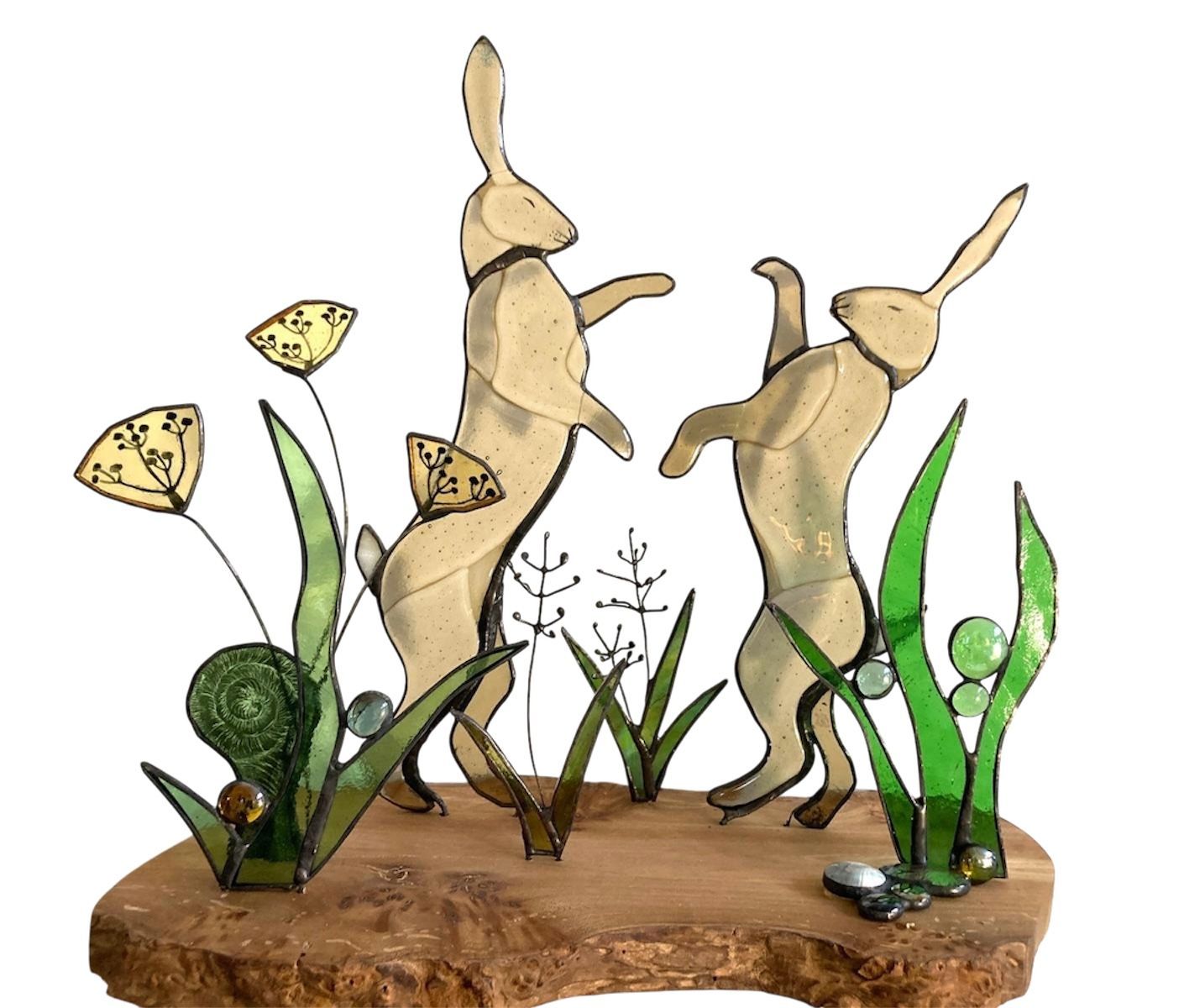 Boxing Hares by Lorna C Radbourne