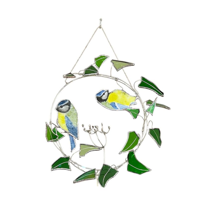Blue tit wreath by Lorna C Radbourne