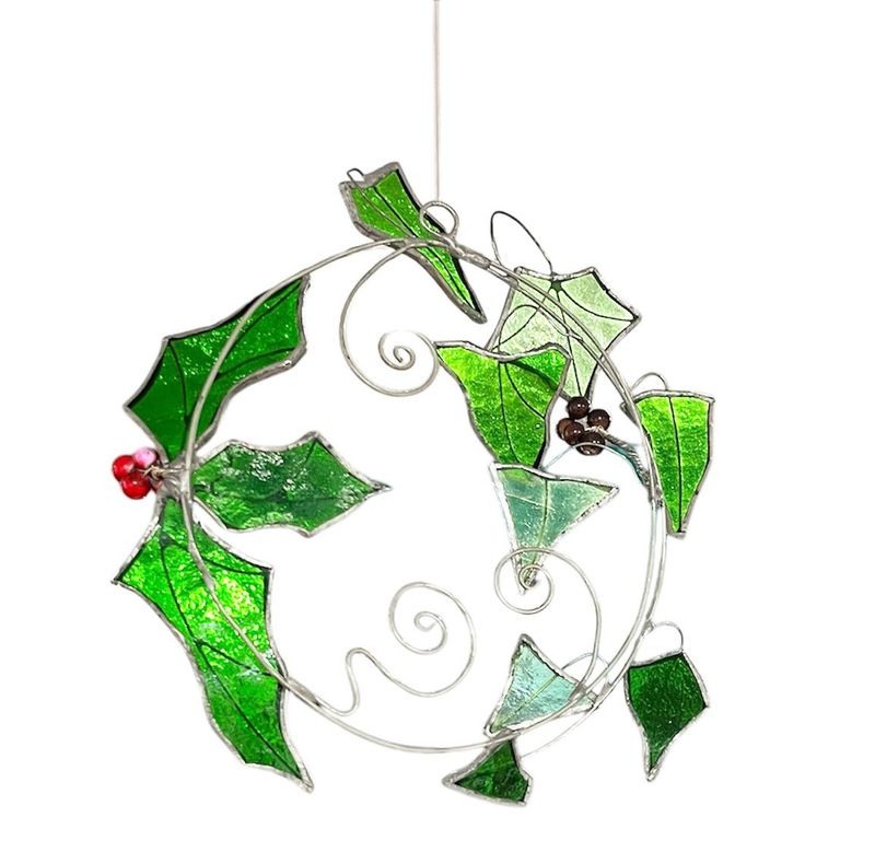 Holly wreath by Lorna C Radbourne