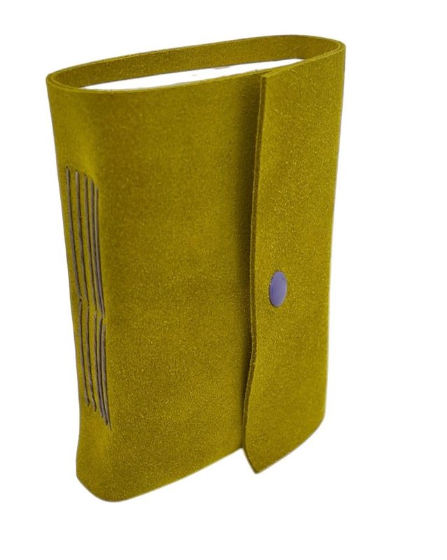 A7 mustard suede journal by Carol Russell