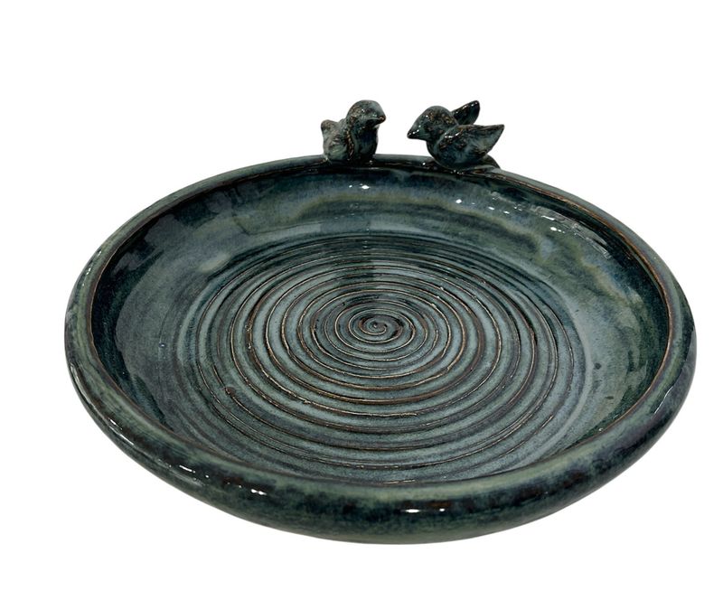 Double bird birdbath by Caroline Storer