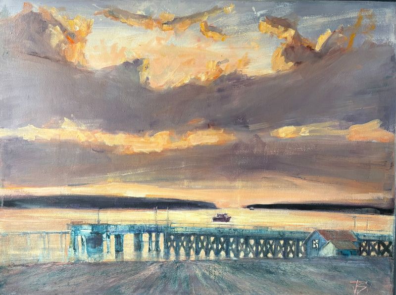 Ferry to a Sunset by John Robert Smith