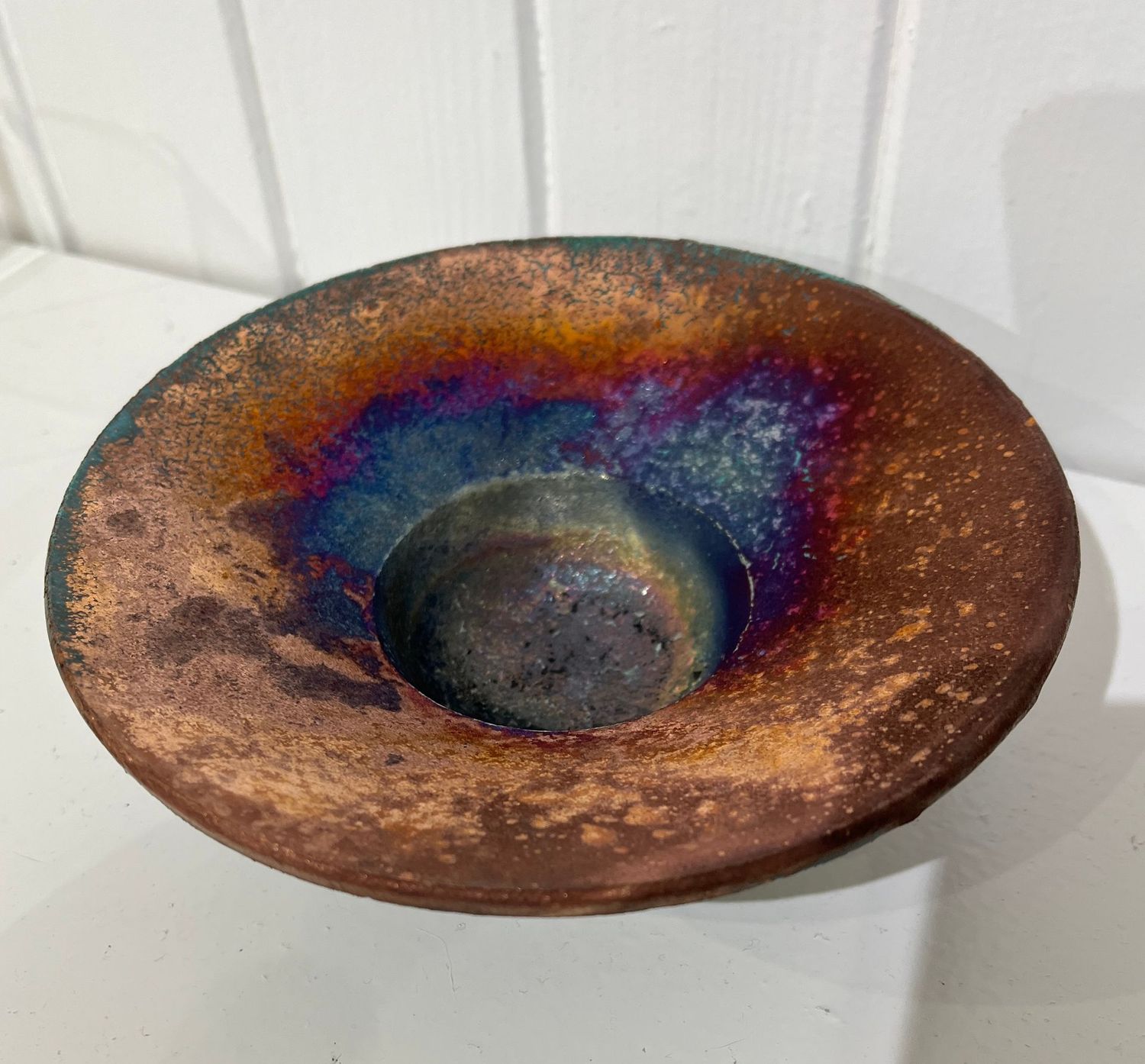 Wide Raku bowl - John Scott