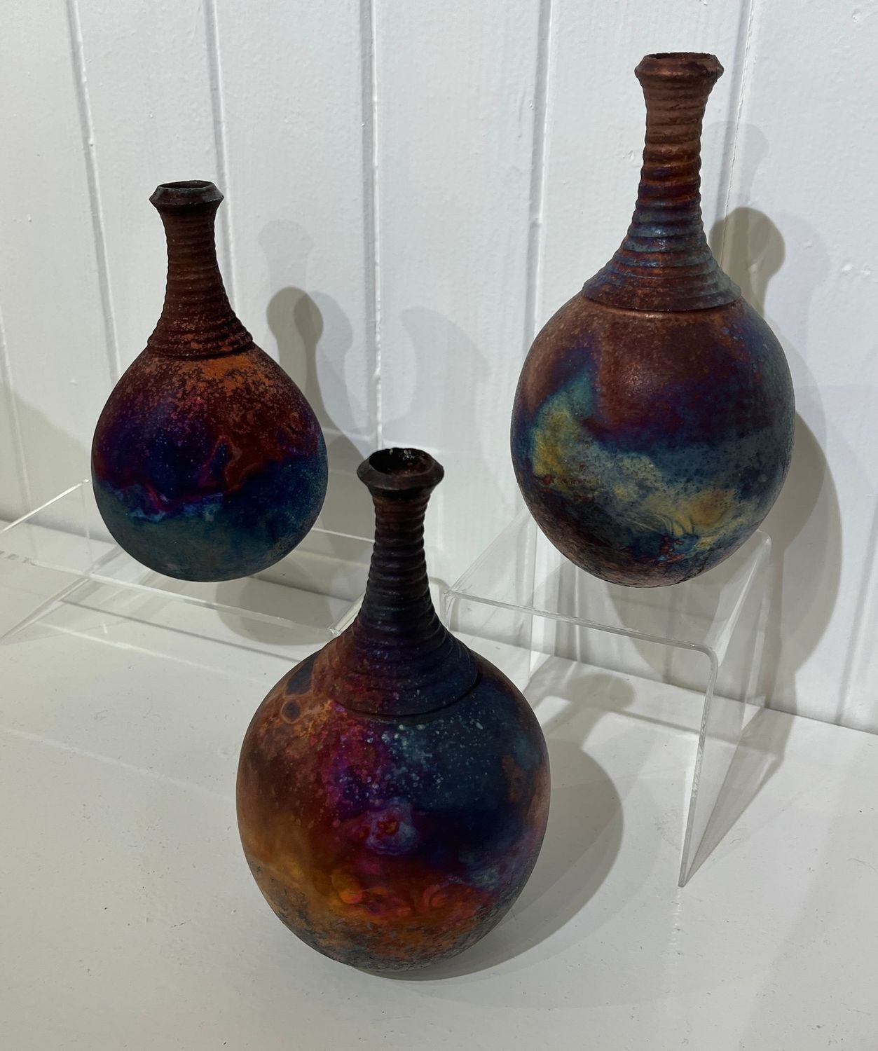 Tall Raku bottle - John Scott