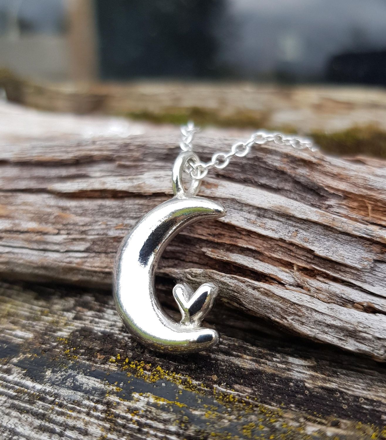 Moon & Heart pendant by Silverpickle