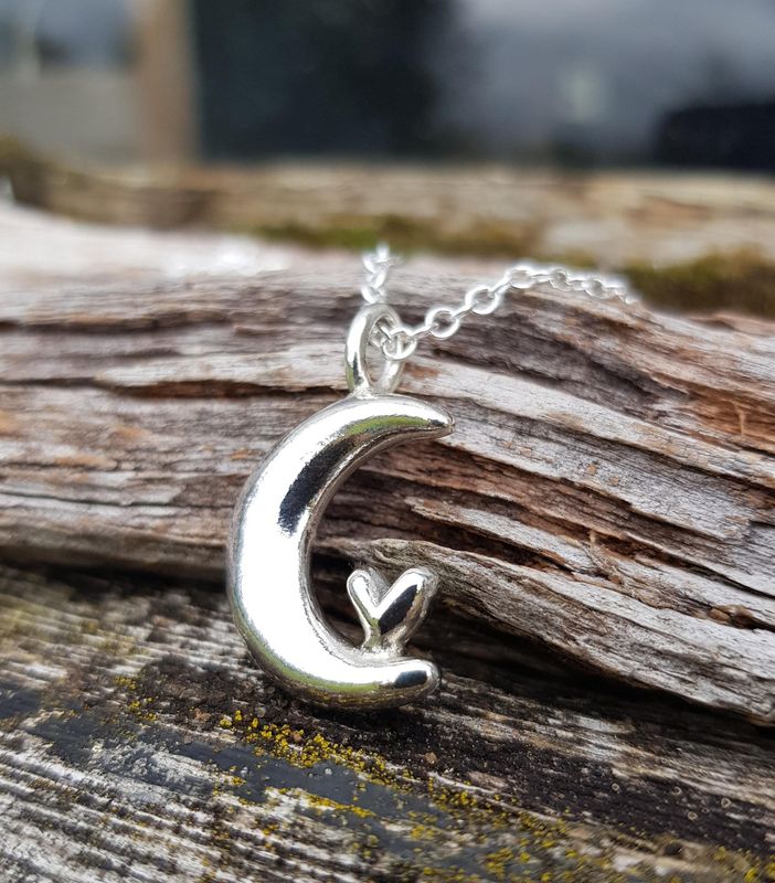 Moon & Heart pendant by Silverpickle