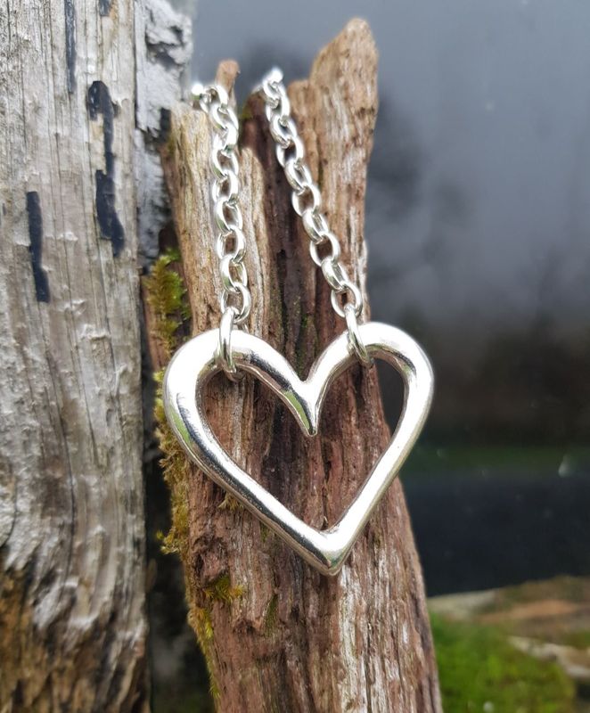 Open heart necklace by Silverpickle