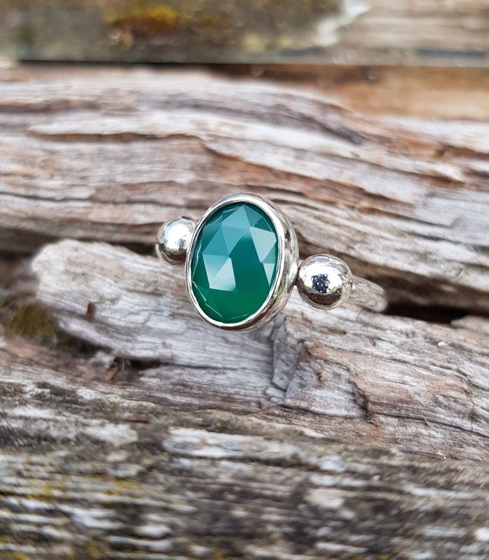Green Chalcedony ring by Silverpickle