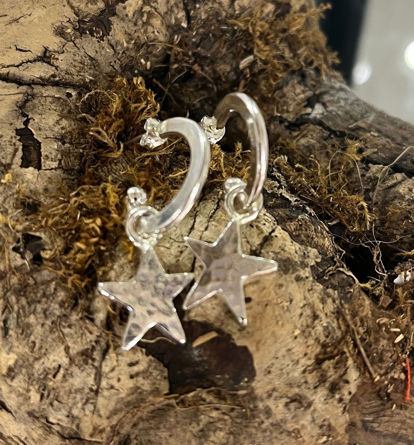 Star charm hoops by Silverpickle