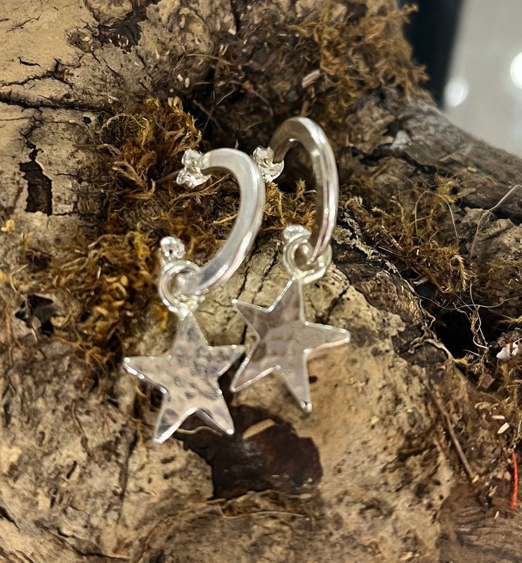 Star charm hoops by Silverpickle