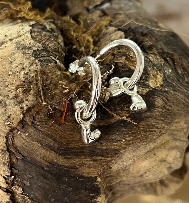 Wee heart charm hoops by Silverpickle