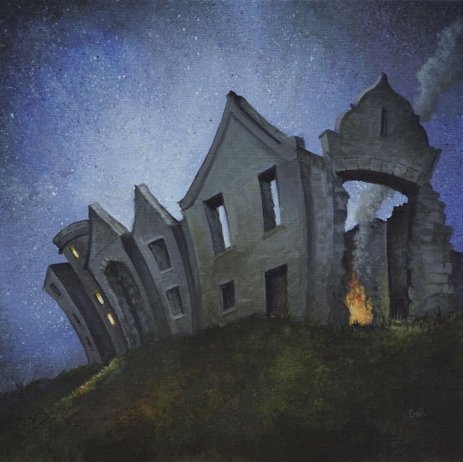 Bonfire Night, Slains Castle by Gail Stirling Robertson