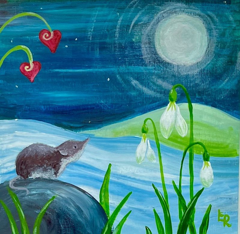 Shrew worshipping the moon by Lorna C Radbourne Shrew worshipping the moon by Lorna C Radbourne