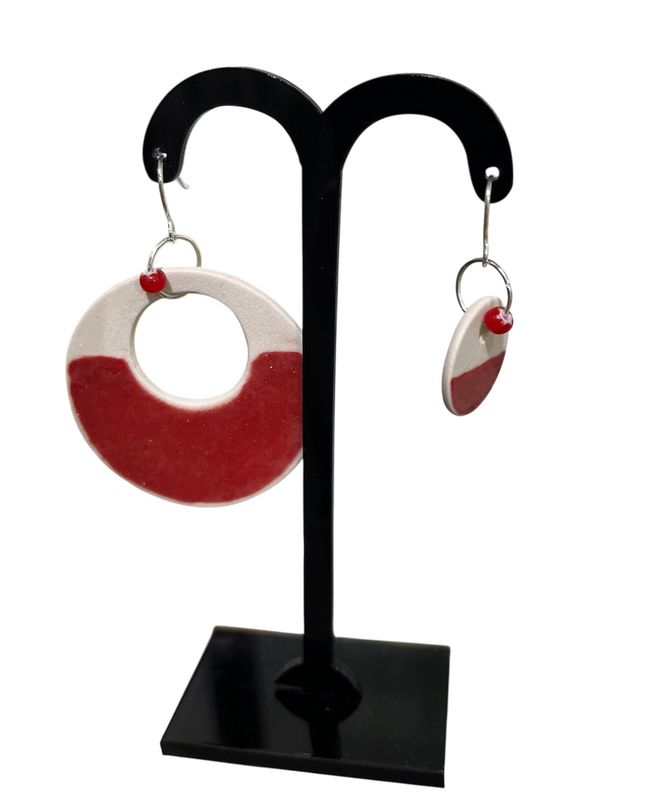 Fiddlers earring with red glaze by Emily K Goan Fiddlers earring with red glaze by Emily K Goan