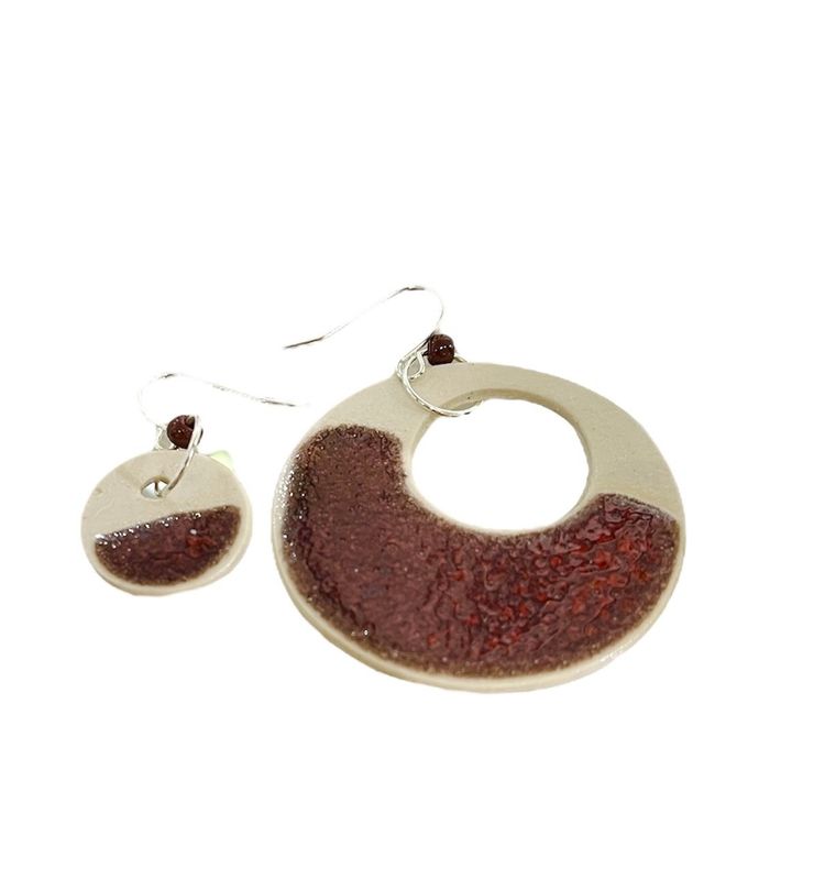 Fiddlers earring with dark red glaze by Emily K Goan Fiddlers earring with dark red glaze by Emily K Goan