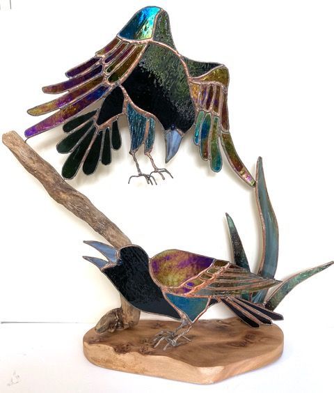 Duelling Ravens by Lorna C Radbourne