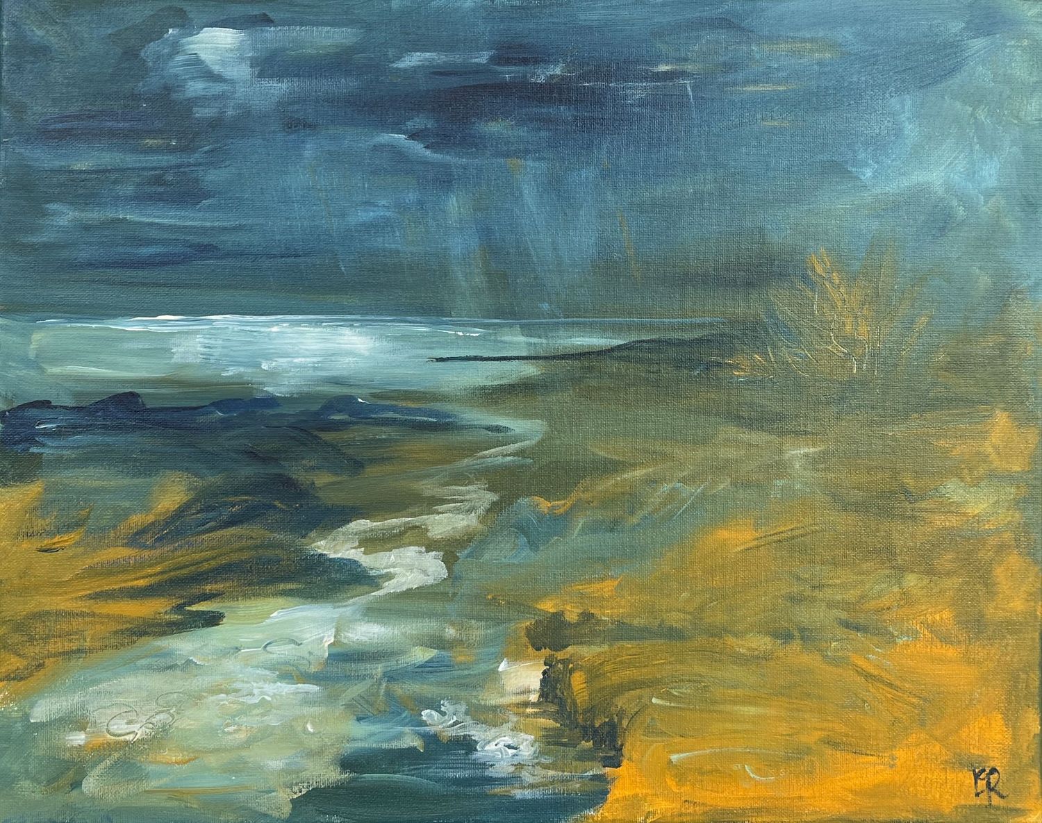 Stormy beach by Lorna C Radbourne Stormy beach by Lorna C Radbourne