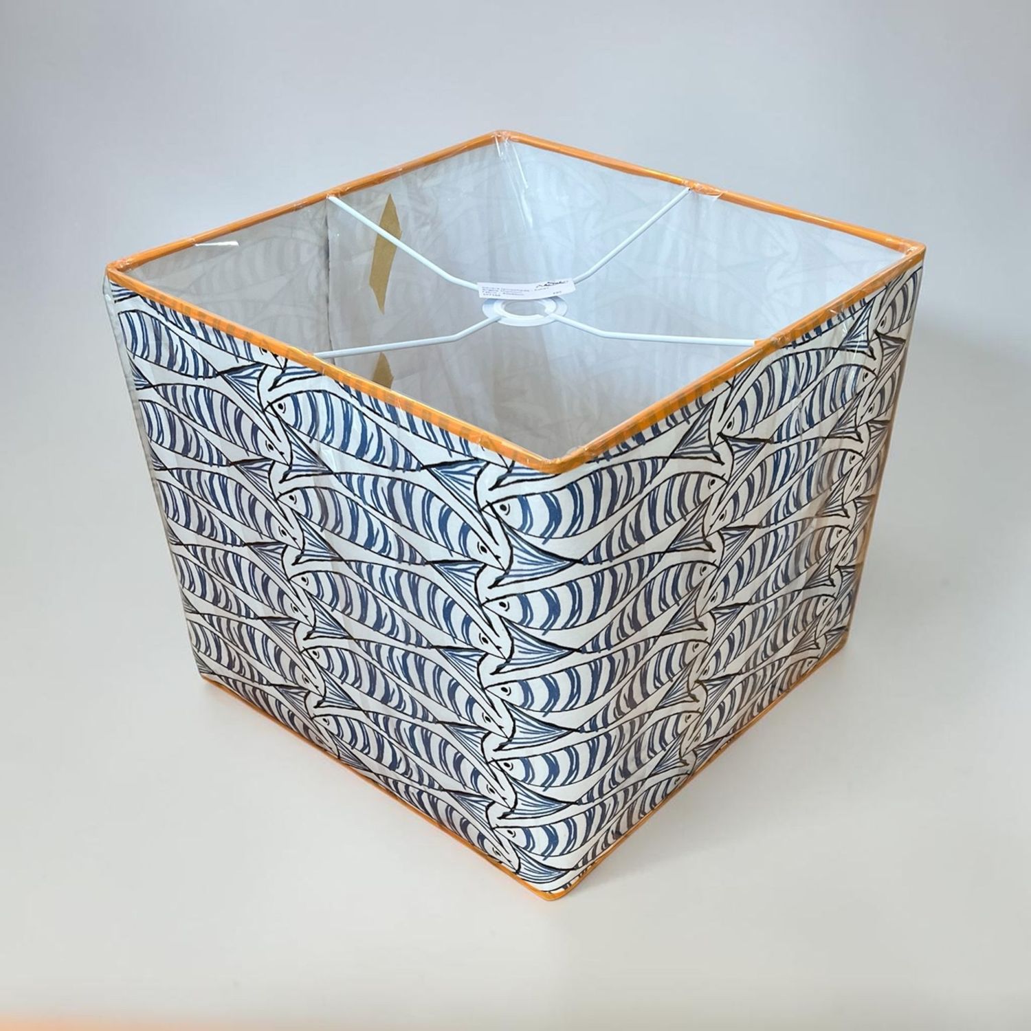 Cornish sardines square ceiling lampshade by Angela Thomson