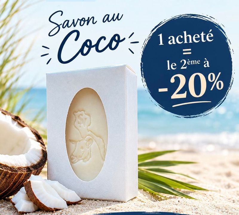 1 Savon acheté = le 2ème à - 20 %/lot de 2 produits