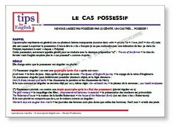 Fiche CAS POSSESSIF Fiche CAS POSSESSIF