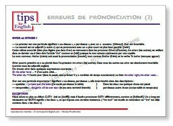 Fiche ERREURS PRONONCIATION