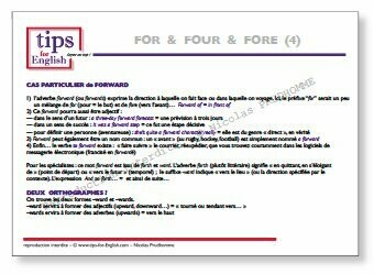 Fiche FOR-FOUR-FORE