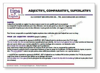 Fiche ADJECTIFS-COMPARATIFS-SUPERLATIFS