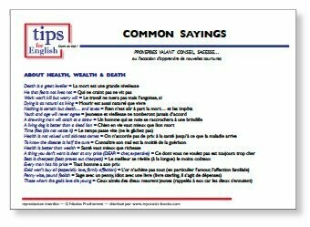 Fiche COMMON SAYINGS