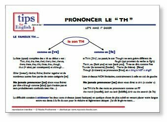 Fiche PRONONCER LE TH