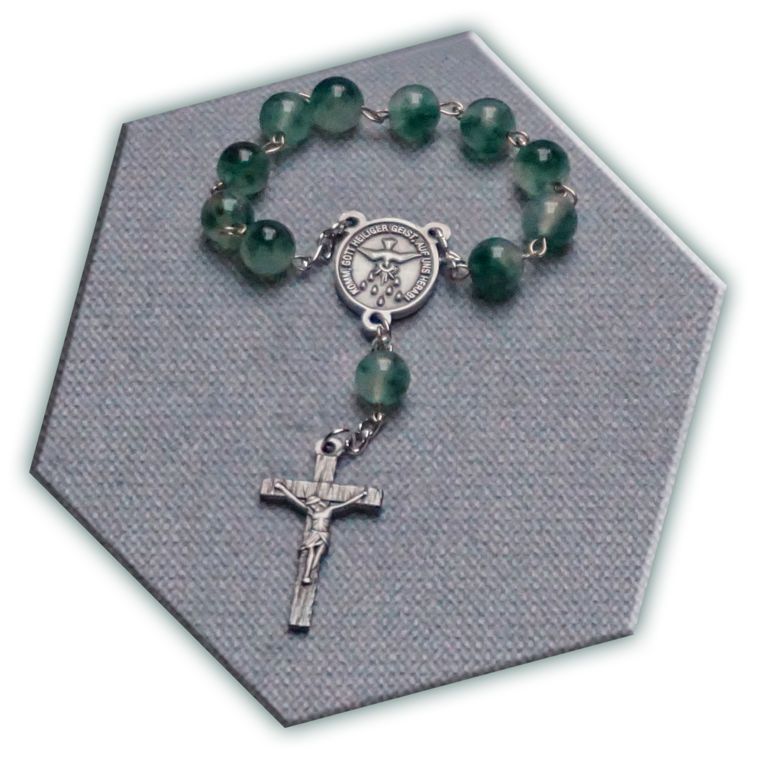 Zehner-Rosenkranz – Naturstein Jade Malaysia grün