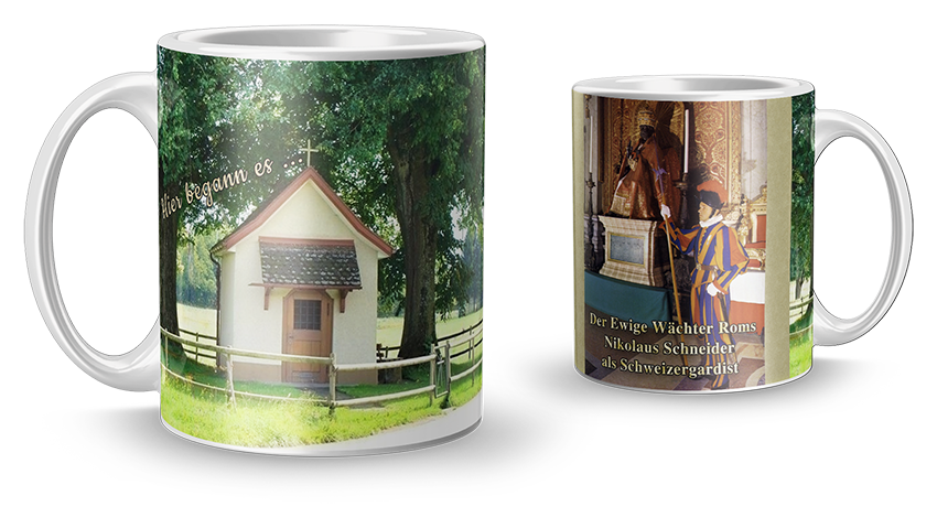 Tasse mit Motiv Schweizergardist &amp; Gnadenkapellchen