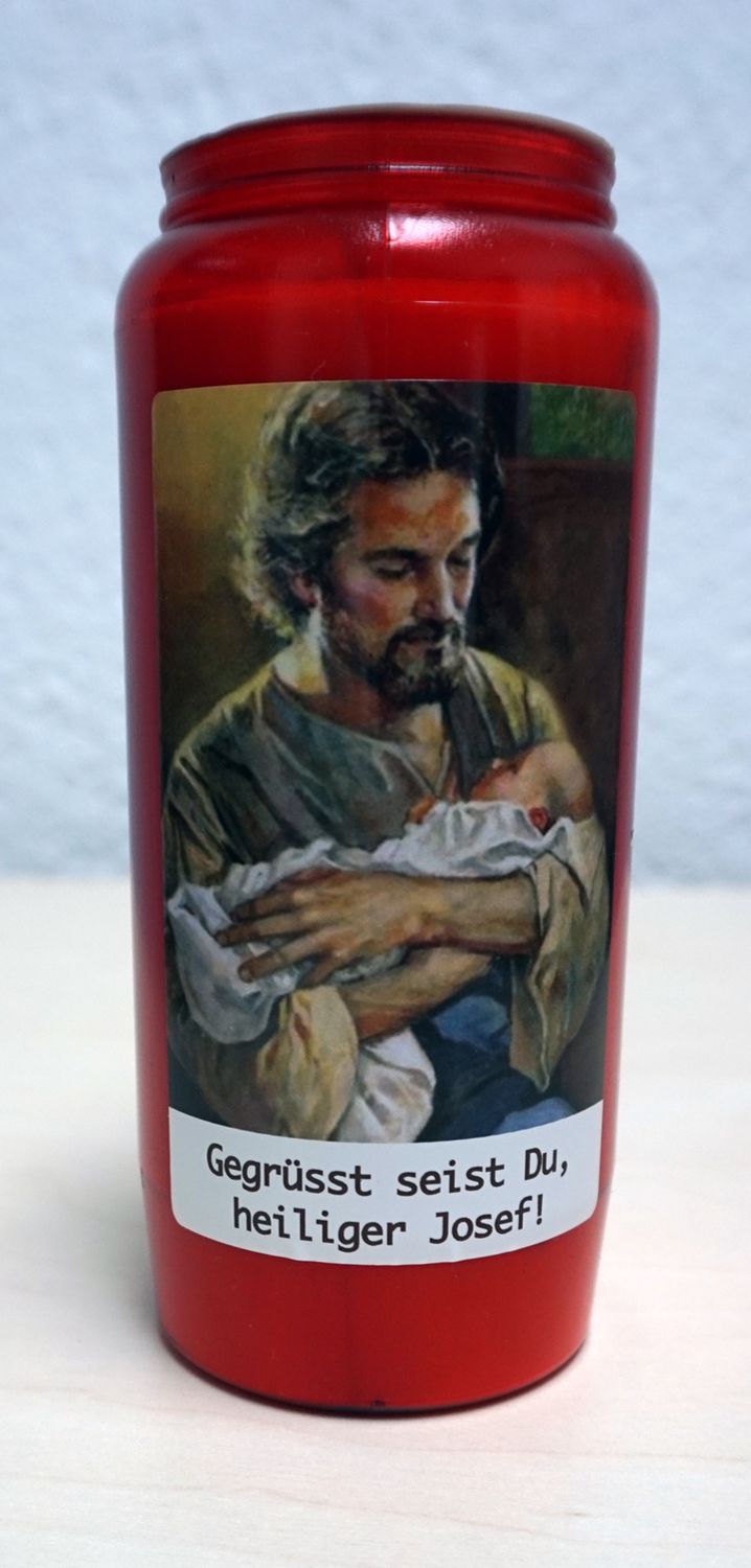 Kompolichtkerze Motiv „Hl. Josef“