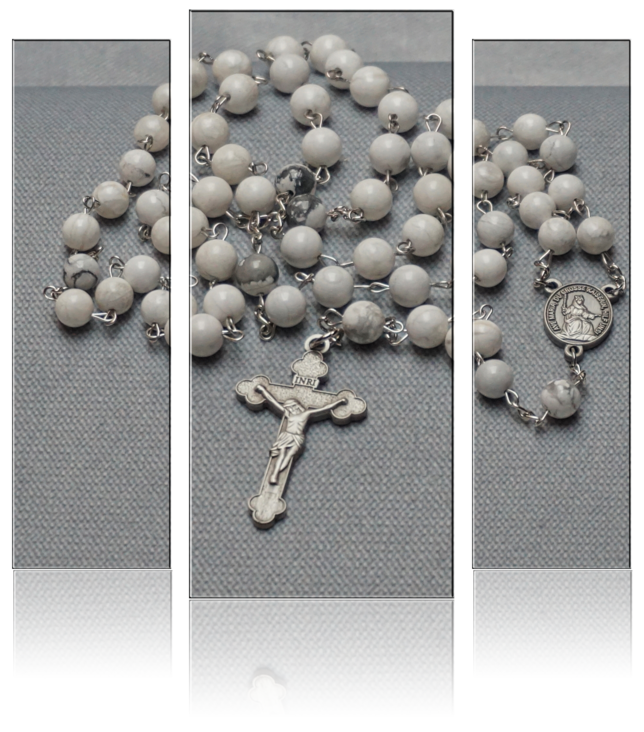 Rosenkranz – Naturstein marmoriert weiss