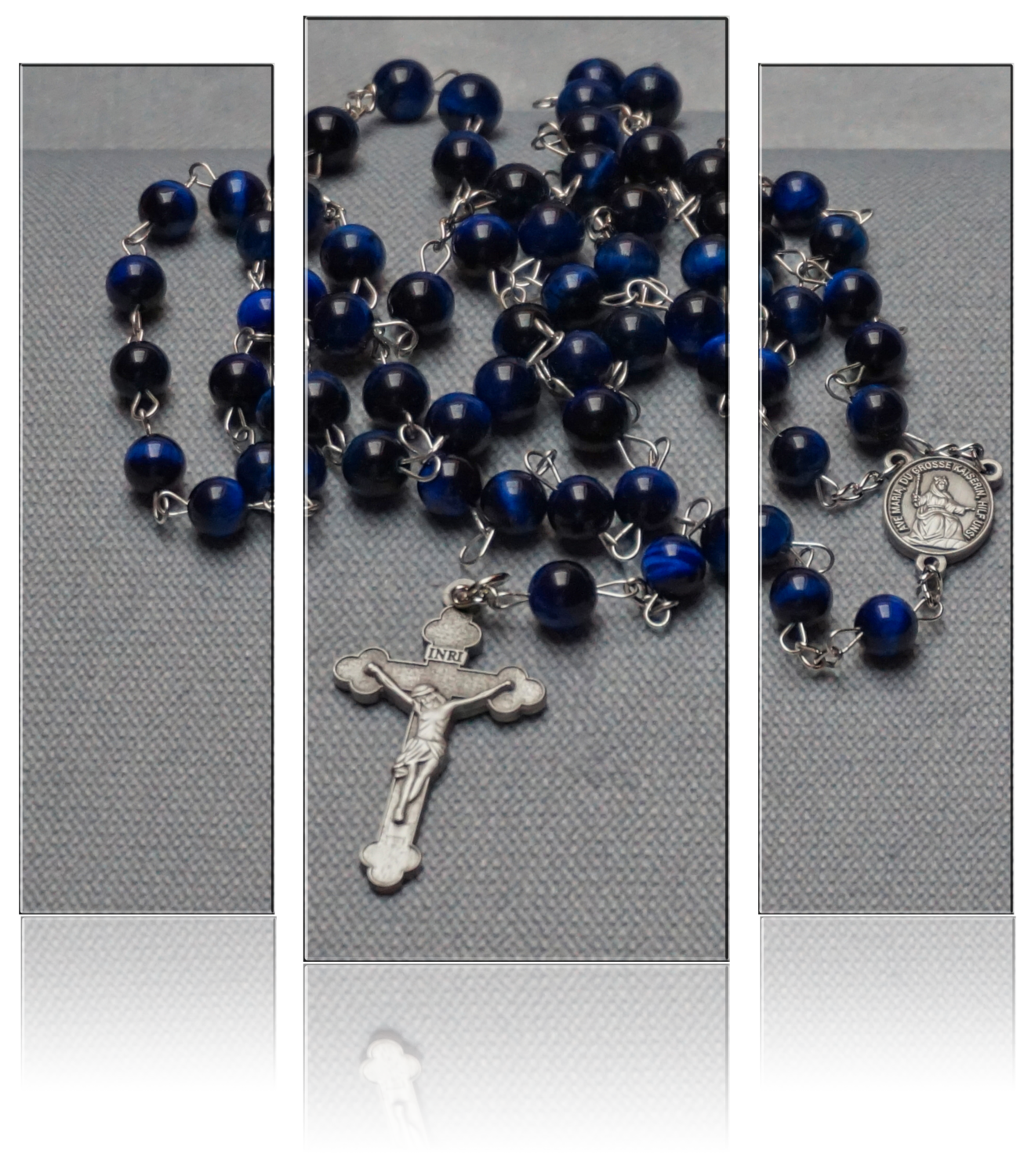 Rosenkranz – Achat Tigerauge Lapislazuli