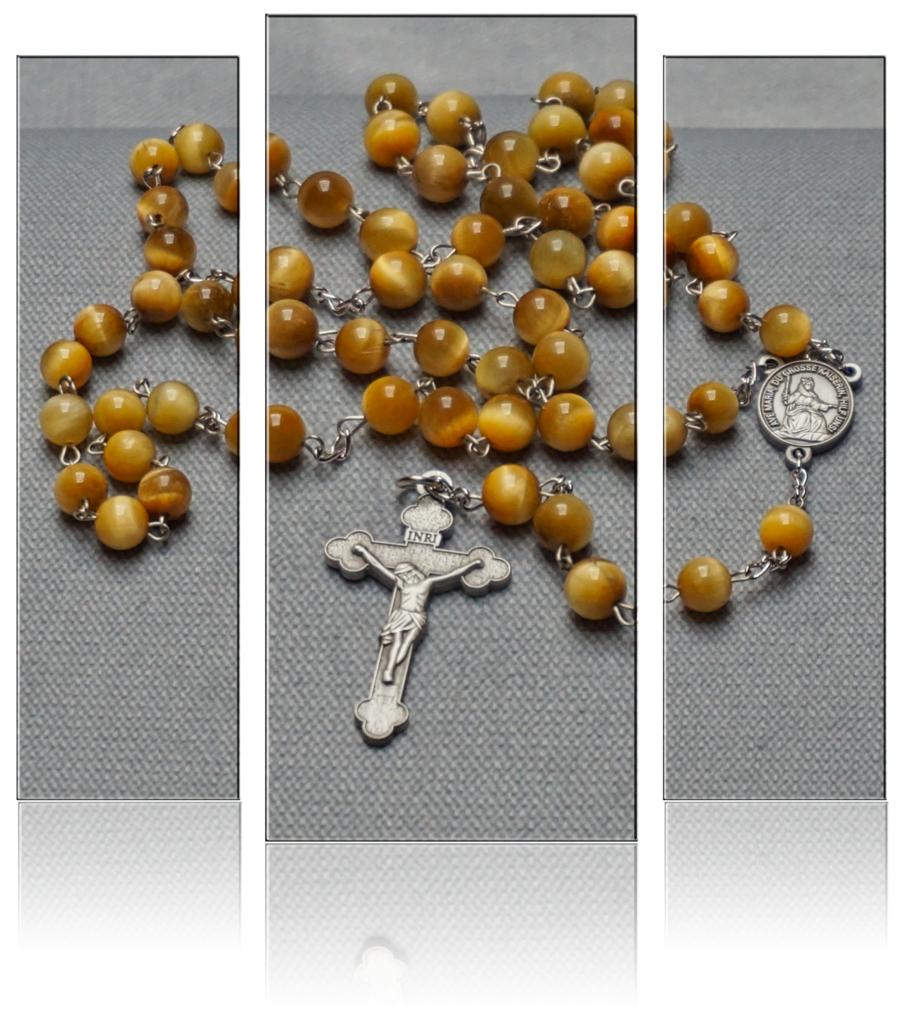 Rosenkranz – Achat Tigerauge goldbraun