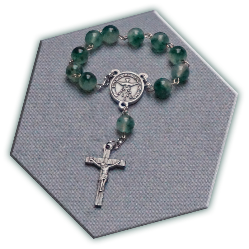 Zehner-Rosenkranz – Naturstein Jade Malaysia grün
