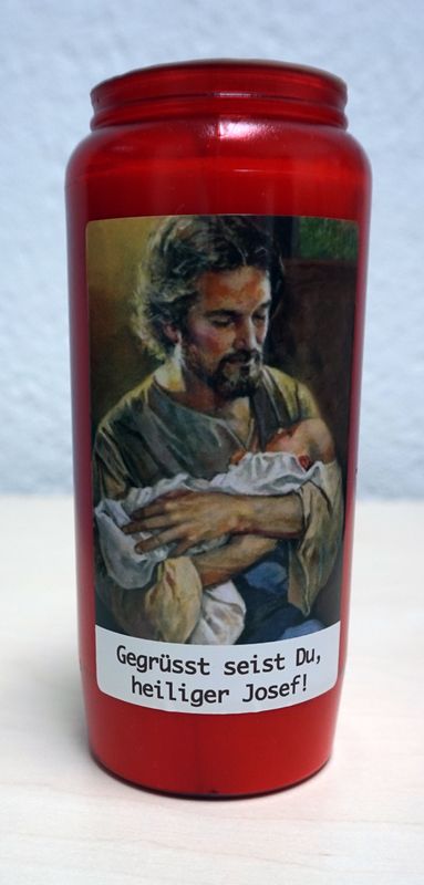 Kompolichtkerze Motiv „Hl. Josef“