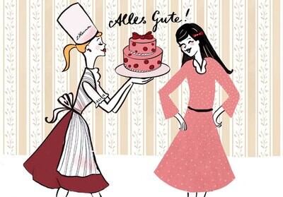 Alles Gute-Postkarte mit Gruß