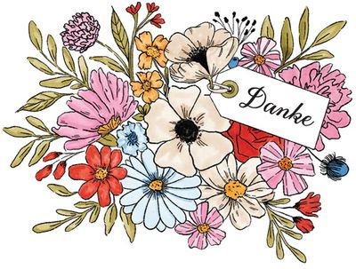 Danke-Postkarte mit Gruß