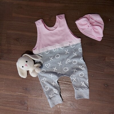 Xs &amp; Os Pink and Grey Jumper
