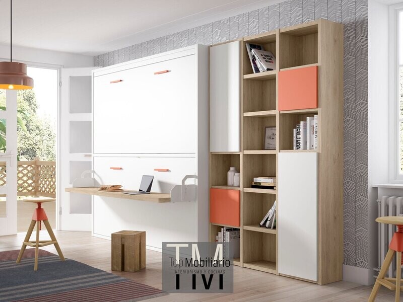 Litera abatible con mesa de estudio