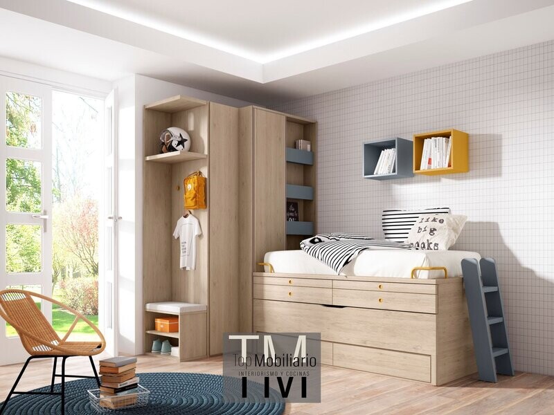 Cama compacta con escritorios extraíbles Adapt