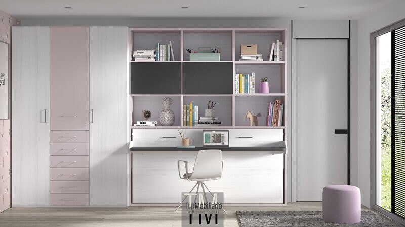 Armario con puertas batientes y cajones