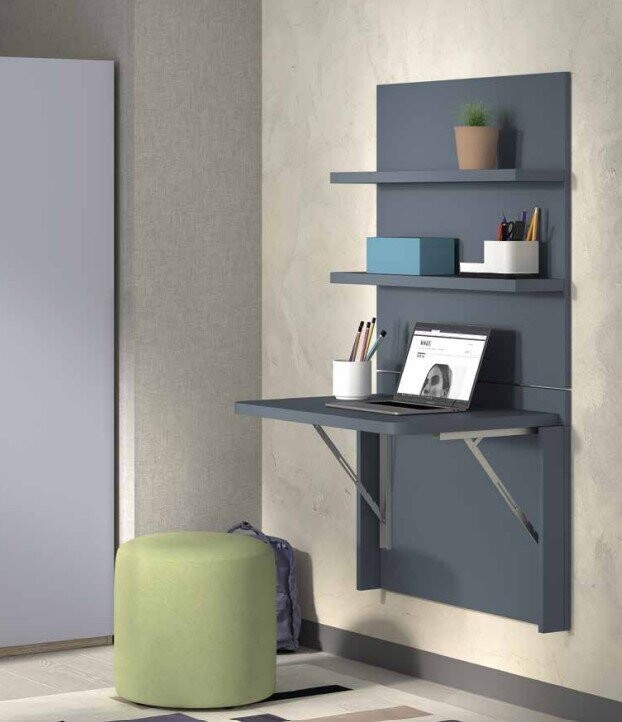 Escritorio elevable con estantería