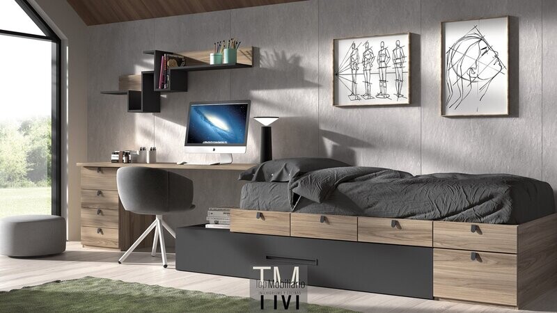 Cama nido block con escritorio
