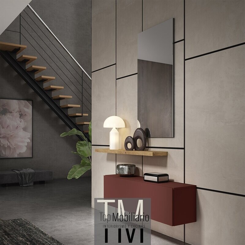 Recibidor modular volado con puerta abatible y estante Ilusion Brave
